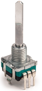 Rotary Metal Shaft Potentiometer, 10 kΩ, 0.05 W, linear, solder pin, PRS11R-215F-N103B1