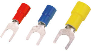 Insulated forked cable lug, 0.5-1.5 mm², 3.7 mm, M3.5, red
