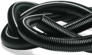 Corrugated hose, inside Ø 12.7 mm, outside Ø 15.8 mm, BR 35 mm, polyamide, black