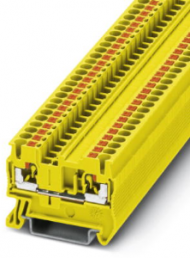 Through terminal block, push-in connection, 0.14-4.0 mm², 1 pole, 24 A, 8 kV, yellow, 3209511
