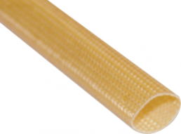 Fiberglass braided sleeve, inner Ø 12 mm, natural/honey colored, halogen free, -30 to 155 °C