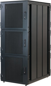 52 U data/network cabinet, 2 compartments, (H x W x D) 2450 x 600 x 1000 mm, IP20, steel, black gray, 10130-257