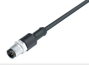 Sensor actuator cable, M12-cable plug, straight to open end, 3 pole, 2 m, PUR, black, 4 A, 79 3429 32 04