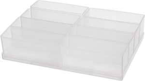 Compartment insert kit, transparent, (L x W x D) 220 x 160 x 47 mm, EINSATZ 55 2XA6-1