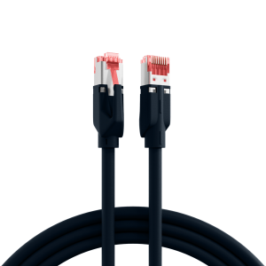Patch cable, RJ45 plug, straight to RJ45 plug, straight, Cat 6A, S/FTP, LSZH, 7.5 m, black