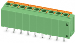 PCB terminal, 9 pole, pitch 5.08 mm, AWG 24-16, 15 A, spring-clamp connection, green, 1751578