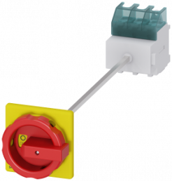 Emergency stop load-break switch, Rotary actuator, 3 pole, 63 A, 690 V, (W x H x D) 90 x 106 x 468.5 mm, front installation/DIN rail, 3LD2514-0TK53