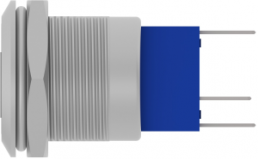 Switch, 1 pole, silver, illuminated  (red/yellow), 3 A/250 VAC, mounting Ø 17.7 mm, IP67, 1-2316366-1