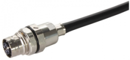 Socket, M12, 5 pole, crimp connection, screw lock/push-pull, straight, 21038212527