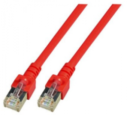 Patch cable, RJ45 plug, straight to RJ45 plug, straight, Cat 5e, SF/UTP, PVC, 5 m, red