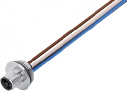 Sensor actuator cable, M12-flange plug, straight to open end, 4 pole, 0.2 m, 12 A, 09 0631 642 04