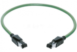 Patch cable, RJ45 plug, straight to RJ45 plug, straight, Cat 5, PVC, 7.5 m, green