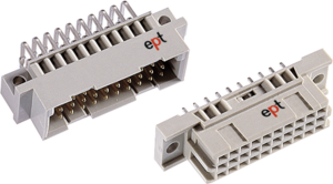 Female connector, type 3C, 30 pole, a-b-c, pitch 2.54 mm, solder pin, straight, 304-80066-03