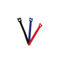 Velcro cable tie kit, releasable, nylon/polyeste, (L x W) 145 x 11 mm, black/blue/red