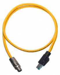 Sensor actuator cable, M12-cable plug, straight to RJ45-cable plug, straight, 8 pole, 20 m, PVC, yellow, 09489323757200