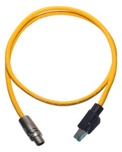 Sensor actuator cable, M12-cable plug, straight to RJ45-cable plug, straight, 8 pole, 1.5 m, PVC, yellow, 09489323757015