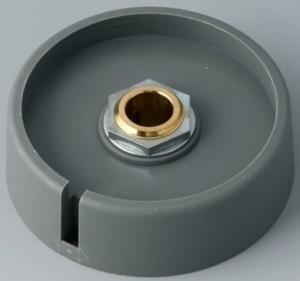 Rotary knob, 8 mm, plastic, gray, Ø 50 mm, H 16 mm, A3050088