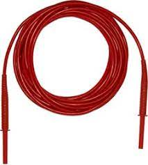 Measuring lead with (4 mm plug, straight) to (4 mm plug, straight), 5 m, red, CAT IV