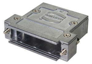 D-Sub connector housing, size: 3 (DB), straight 180°, zinc die casting, silver, 61030012117