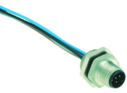 Sensor actuator cable, M12-flange plug, straight to open end, 5 pole, 0.5 m, PA, 4 A, 21033111501
