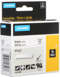 Labelling tape cartridge, 9 mm, tape white, font black, 5.5 m, 18443