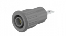 4 mm socket, flat plug connection, mounting Ø 12.2 mm, CAT III, CAT IV, gray, 23.3160-28