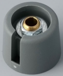 Rotary knob, 6.35 mm, plastic, gray, Ø 20 mm, H 16 mm, A3020638