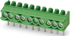 PCB terminal, 11 pole, pitch 3.5 mm, AWG 26-16, 17.5 A, screw connection, green, 1984853