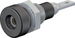 2 mm socket, flat plug connection, mounting Ø 6.4 mm, black, 23.0020-21