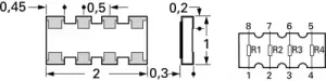 YC124-JR-0710KL Yageo Resistor Networks