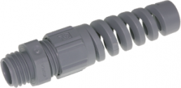 Cable gland with bend protection, M12, 15 mm, Clamping range 3 to 7 mm, IP68, silver gray, 53111600