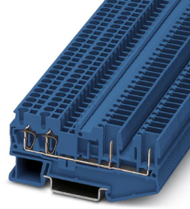 Through terminal block, spring-cage/plug-in connection, 0.08-4.0 mm², 4 pole, 24 A, 6 kV, blue, 3040669