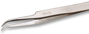 ESD precision tweezers, uninsulated, antimagnetic, stainless steel, 115 mm, 5CSA