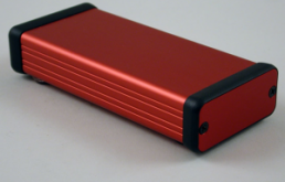Aluminum enclosure, (L x W x H) 120 x 54 x 23 mm, red, IP54, 1455C1201RD