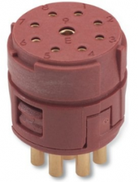 Socket contact insert, 9 pole, solder connection, straight, 73002747