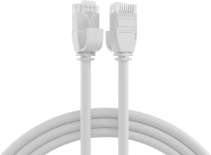 Patch cable, RJ45 plug, straight to RJ45 plug, straight, Cat 6A, U/UTP, TPE/LSZH, 0.15 m, white