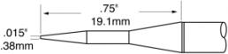 Soldering tip, conical, Ø 0.4 mm, (L) 19.1 mm, TTP-CNP1