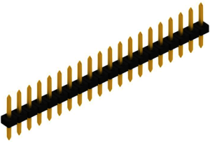 Pin header, 20 pole, pitch 2 mm, straight, black, 10062104