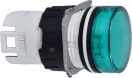 Signal light, waistband round, green, front ring black, mounting Ø 16 mm, ZB6AV3