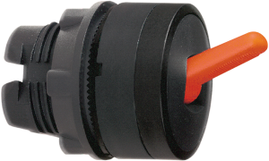 Toggle switch, unlit, latching, waistband round, red, front ring black, mounting Ø 22 mm, ZB5AD2804