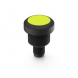 Push button, illuminable, groping, waistband round, yellow, front ring black, mounting Ø 22.3 mm, 1.10.011.001/0441