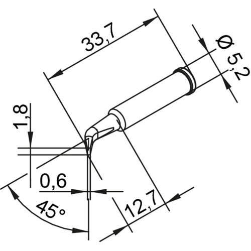 0102SDLF18/10 Ersa Soldering tips, desoldering tips and hot air nozzles Image 2