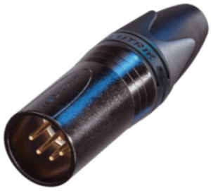 XLR plug, 5 pole, gold-plated, 1.0 mm², AWG 18, metal, NC5MXX-B
