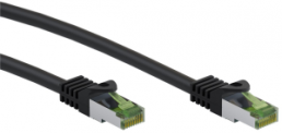 Patch cable, RJ45 plug, straight to RJ45 plug, straight, Cat 8.1, S/FTP, LSZH, 1 m, black