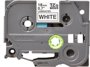 Labelling tape cartridge, 18 mm, tape white, font black, 8 m, TZE-241