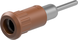 4 mm socket, round plug connection, mounting Ø 8.2 mm, brown, 64.3011-27