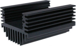 LED heatsink, 75 x 57.2 x 40 mm, 7 to 2.3 K/W, black anodized