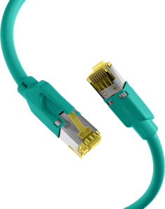 Patch cable, RJ45 plug, straight to RJ45 plug, straight, Cat 6A, S/FTP, LSZH, 10 m, green