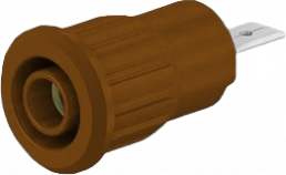 4 mm socket, flat plug connection, mounting Ø 12.2 mm, CAT III, CAT IV, brown, 23.3160-27