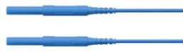 High-voltage measuring lead with (4 mm plug, spring-loaded, straight) to (4 mm plug, spring-loaded, straight), 2 m, blue, silicone, 1.3 mm², CAT IV